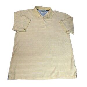 Tommy Hilfiger Golf Polo Shirt Men’s XXL Yellow White Striped Buzz Off Insect...